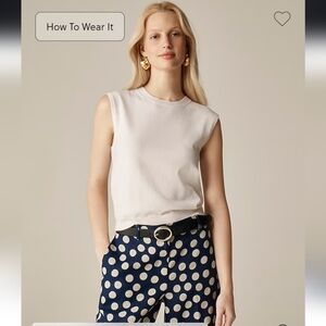 NWT J Crew Women's Featherweight cashmere-blend cropped sweater shell Vest Fall